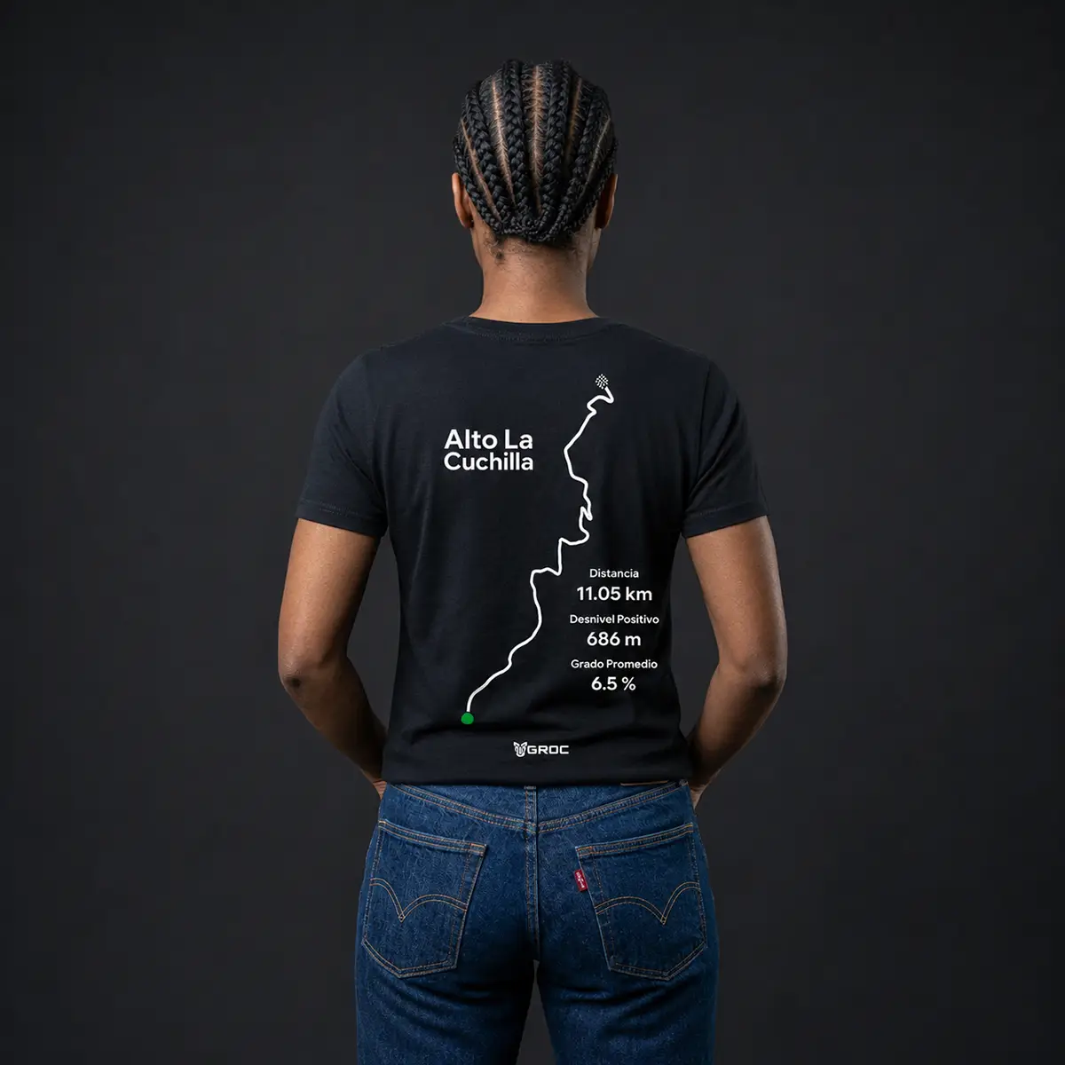 Camiseta-Mujer-Cuchilla-Negra-Trasera Camiseta La Cuchilla mujer color negro, diseño exclusivo para mujer
