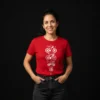 Camiseta-Mujer-Cuchilla-Roja-Frontal Camiseta La Cuchilla mujer color rojo, diseño exclusivo para mujer