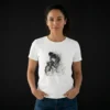Camiseta-Mujer-Patios-Blanca-Frontal Camiseta alto de patios mujer color blanca, diseño exclusivo para mujer