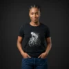 Camiseta alto de patios mujer color negra, diseño exclusivo para mujer