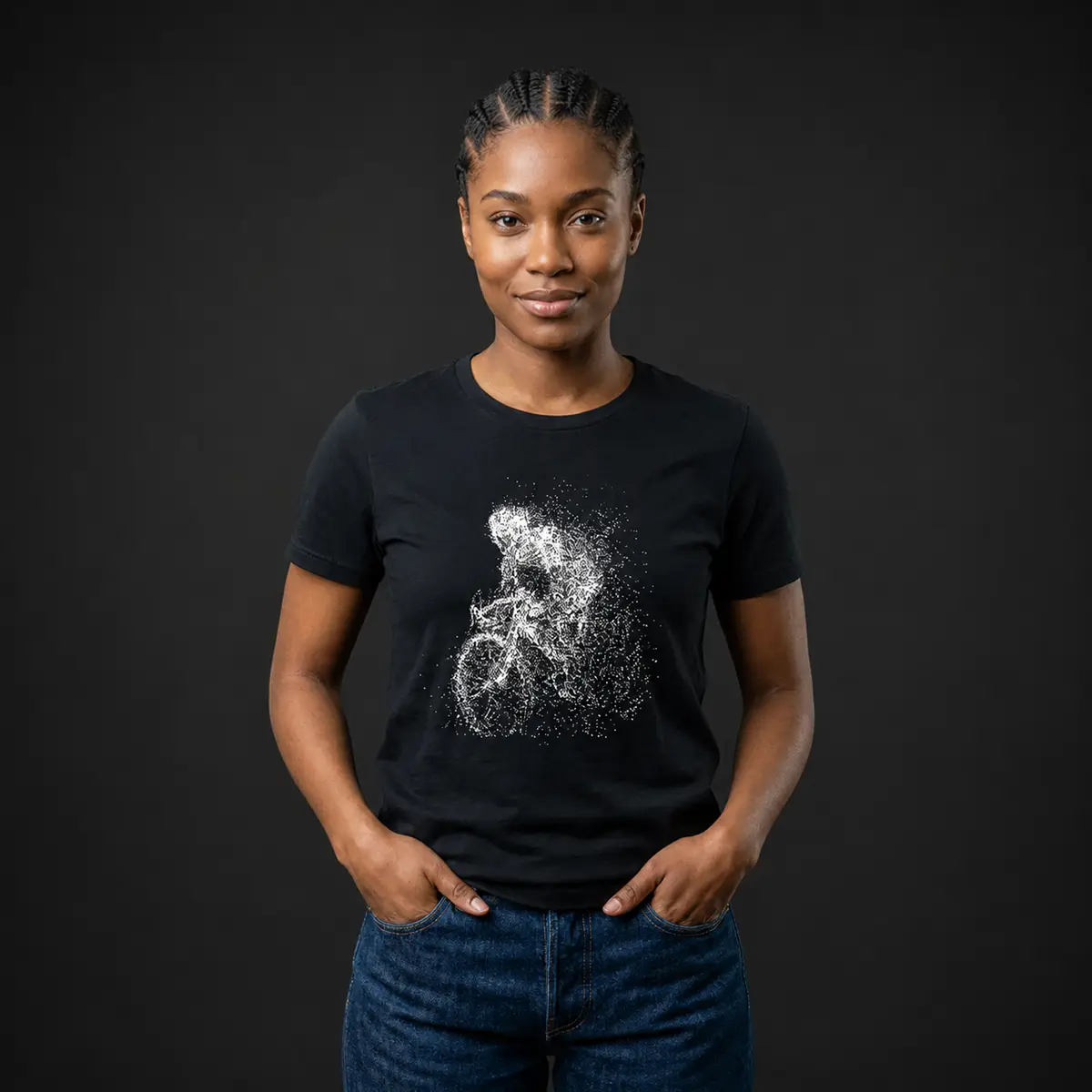 Camiseta alto de patios mujer color negra, diseño exclusivo para mujer