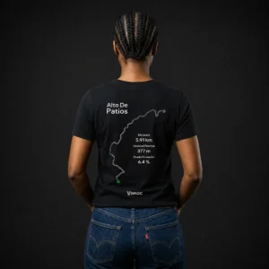 Camiseta alto de patios mujer color negra, diseño exclusivo para mujer