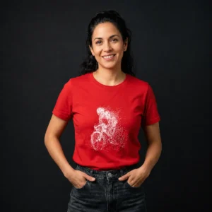 Camiseta alto de patios mujer color roja, diseño exclusivo para mujer