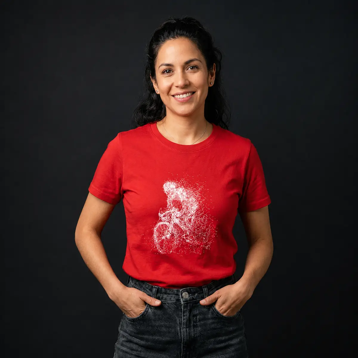 Camiseta alto de patios mujer color roja, diseño exclusivo para mujer