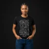 Camiseta-Mujer-Verjon-Negra-Frontal Camiseta verjón mujer color negro, diseño exclusivo para mujer