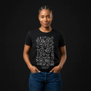 Camiseta verjón mujer color negro, diseño exclusivo para mujer