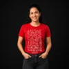 Camiseta-Mujer-Verjon-Roja-Frontal Camiseta verjón mujer color Roja, diseño exclusivo para mujer