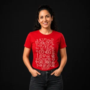 Camiseta verjón mujer color Roja, diseño exclusivo para mujer
