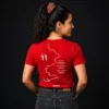 Camiseta-Mujer-Verjon-Roja-Trasera Camiseta verjón mujer color roja, diseño exclusivo para mujer