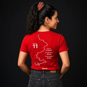 Camiseta verjón mujer color roja, diseño exclusivo para mujer