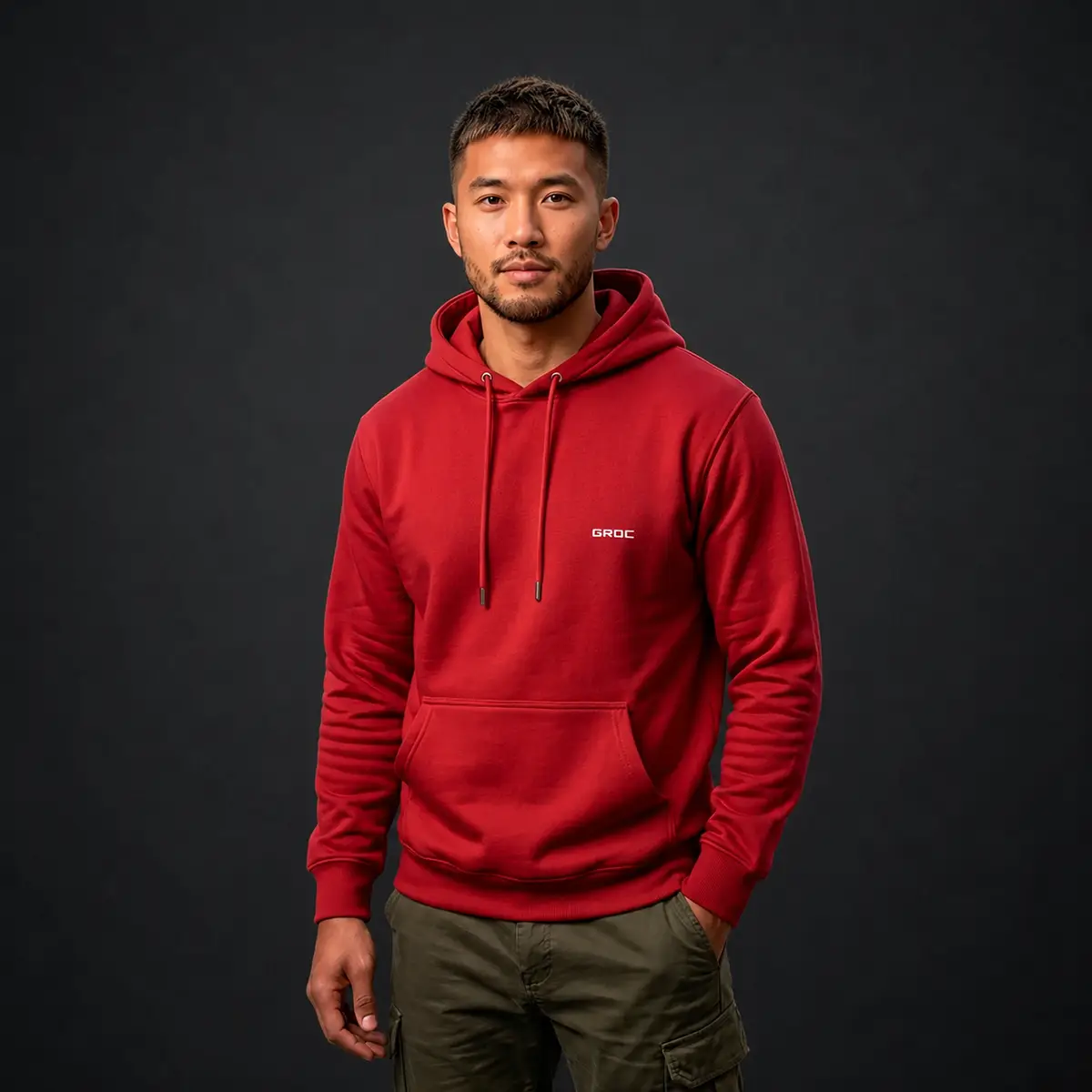Buzo-Capota-Hombre-Rojo-Frontal