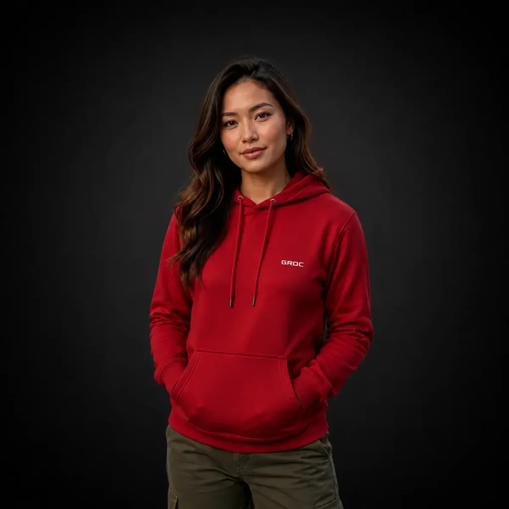 Buzo con Capota Rojo para Mujer GROC