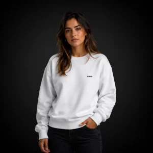 Buzo unicolor blanco sin capota para Mujer GROC
