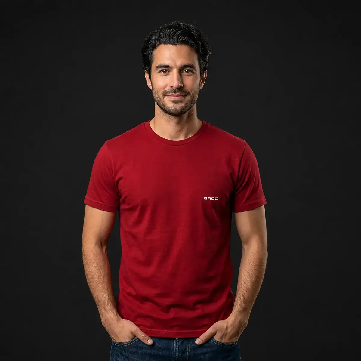 Camiseta-Hombre-Rojo-Frontal
